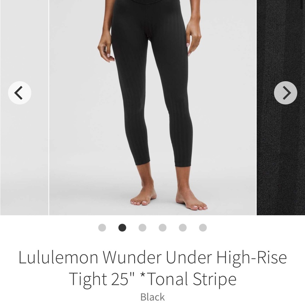 lululemon athletica Black Tonal Stripe Leggings